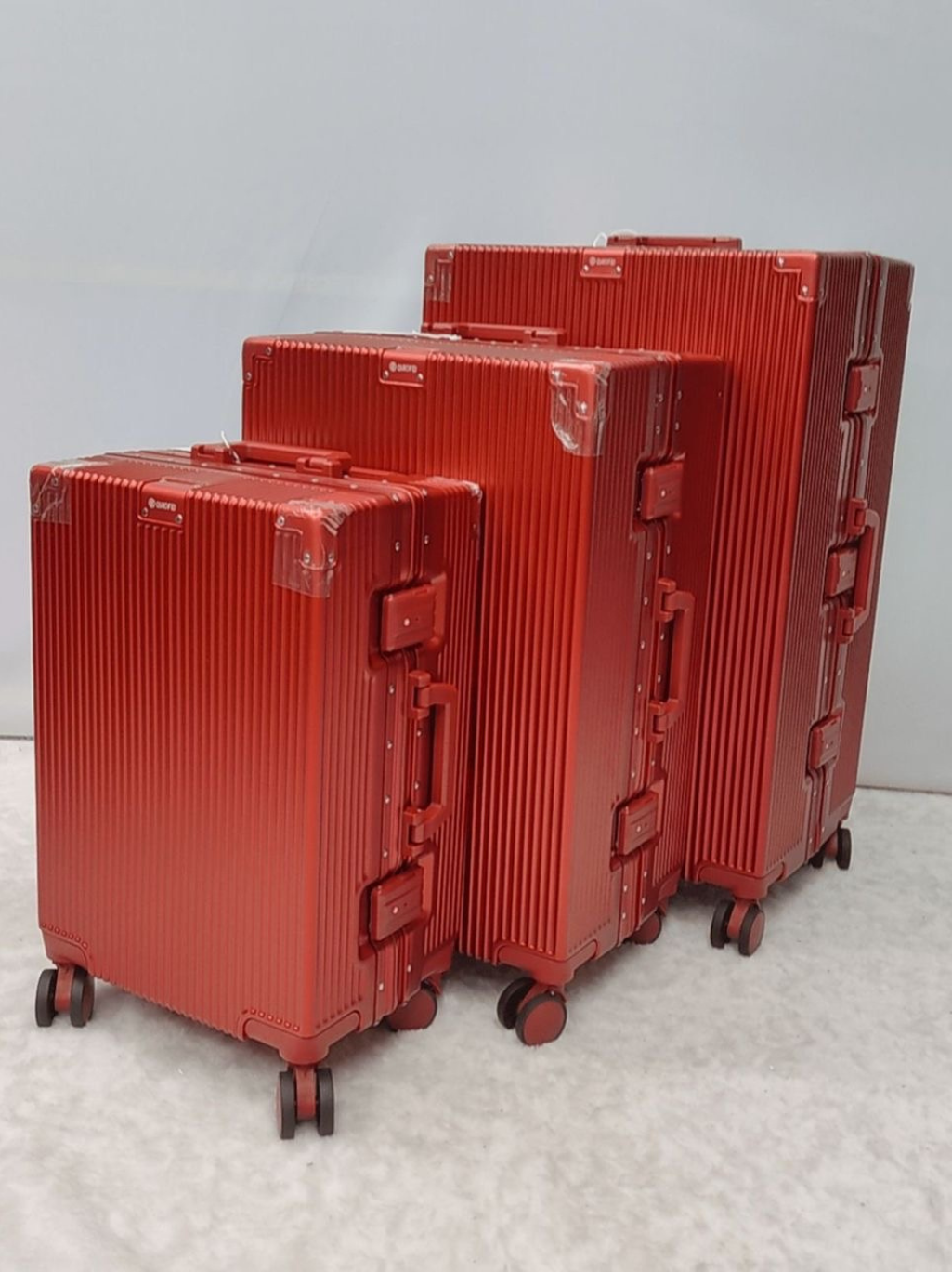 3 Piece Red Suitcase Set