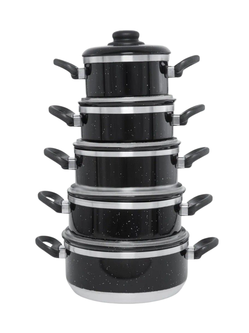 All Black 10 Piece Pots